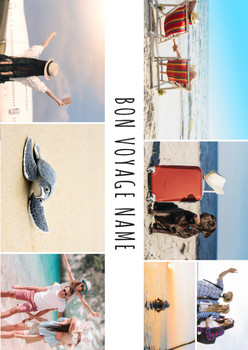 Bon Voyage Multi Photo Upload Landscape Birthday Card Bon Voyage Multi Photo Upload Landscape Birthday Card