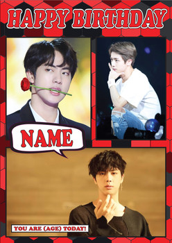 Jin Celebrity Fan Birthday Card Jin Celebrity Fan Birthday Card
