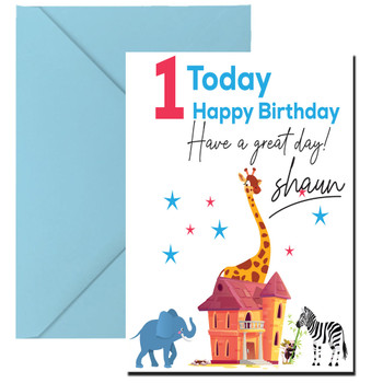 Animals Around House Birthday Card