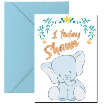 Baby Elephant One Today Birthday Card Baby Elephant One Today Birthday Card