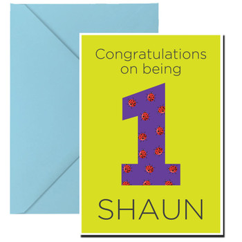 Big 1 With Bugs In It Birthday Card