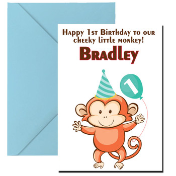 Birthday Of Cheerful Little Monkey Birthday Card Birthday Of Cheerful Little Monkey Birthday Card