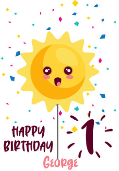 Happy Birthday With Smiling Sun Birthday Card Happy Birthday With Smiling Sun Birthday Card