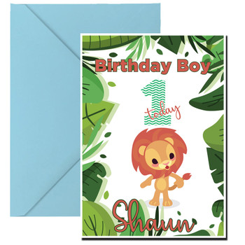 Lion Aged One Birthday Card