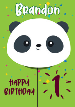 Panda Face Happy Birthday Birthday Card Panda Face Happy Birthday Birthday Card