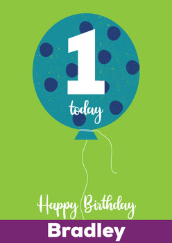 Rustic Balloon 1st Birthday Birthday Card Rustic Balloon 1st Birthday Birthday Card