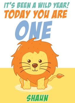 Wild One Year Aged Lion Birthday Card Wild One Year Aged Lion Birthday Card