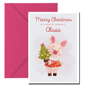 Rm257 Christmas Card Pig A Birthday Card Rm257 Christmas Card Pig A Birthday Card