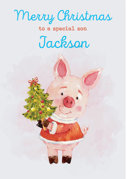 Rm258 Christmas Card Pig B Birthday Card Rm258 Christmas Card Pig B Birthday Card