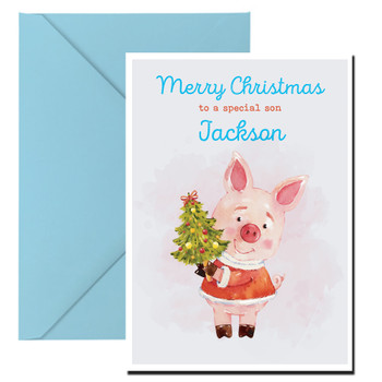 Rm258 Christmas Card Pig B Birthday Card Rm258 Christmas Card Pig B Birthday Card