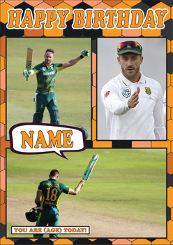 Faf Du Plessis Celebrity Fan Birthday Card