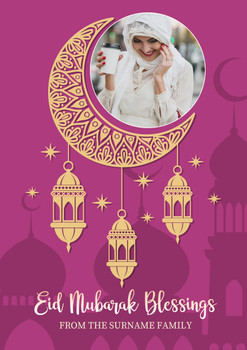 Rm17 Eid Mubarak Blessings Photo Card Birthday Card Rm17 Eid Mubarak Blessings Photo Card Birthday Card
