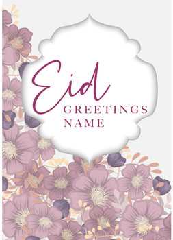 Rm25 Eid Greetings Floral Personalised Card  Birthday Card Rm25 Eid Greetings Floral Personalised Card  Birthday Card