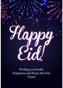 Rm27 Happy Eid Personalised Card  Birthday Card Rm27 Happy Eid Personalised Card  Birthday Card