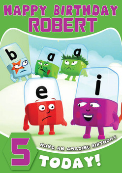 Alphablocks 5 Kidshows Birthday Card Alphablocks 5 Kidshows Birthday Card