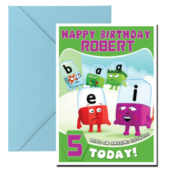 Alphablocks 5 Kidshows Birthday Card Alphablocks 5 Kidshows Birthday Card