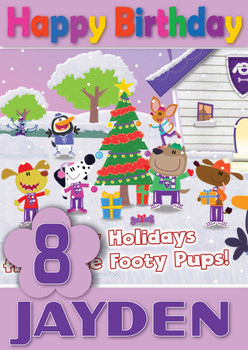 Footy Pups 10 Kidshows Birthday Card