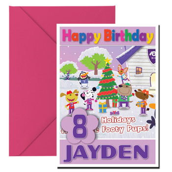Footy Pups 10 Kidshows Birthday Card