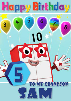 Number Blocks 10 Kidshows Birthday Card Grandson