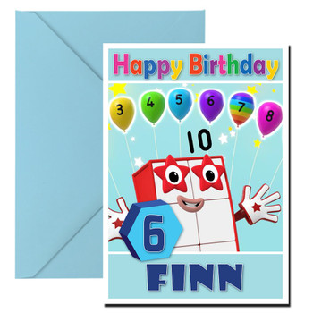 Number Blocks 10 Kidshows Birthday Card