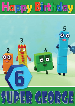Number Blocks 12 Kidshows Birthday Card