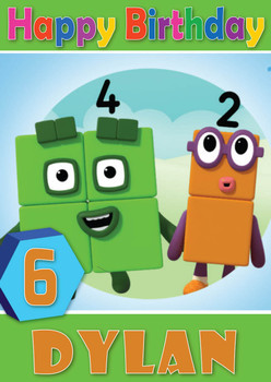 Number Blocks 13 Kidshows Birthday Card