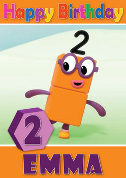 Number Blocks 2 Kidshows Birthday Card