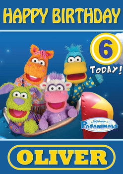 Pajanimals 3 Kidshows Birthday Card