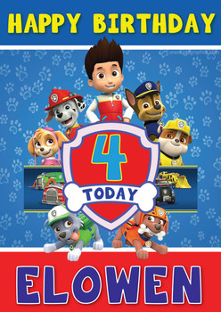 Paw Patrol Cast Birthday Card