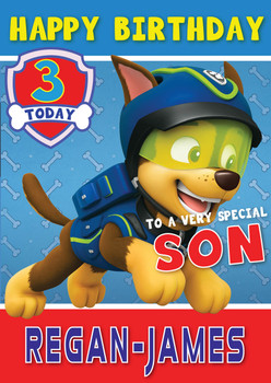 Paw Patrol Chase 1 Birthday Card