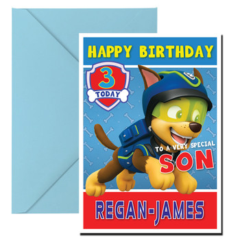 Paw Patrol Chase 1 Birthday Card