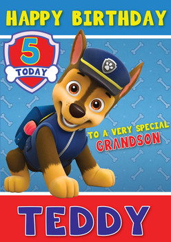Paw Patrol Chase Birthday Card