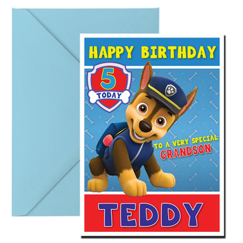 Paw Patrol Chase Birthday Card