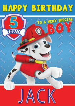 Paw Patrol Marshall Birthday Card