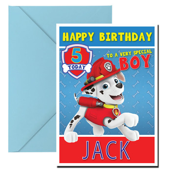 Paw Patrol Marshall Birthday Card