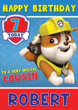Paw Patrol Rrubble Birthday Card