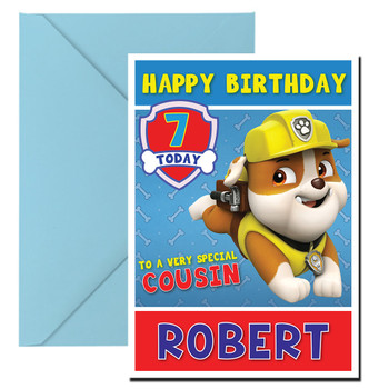 Paw Patrol Rrubble Birthday Card