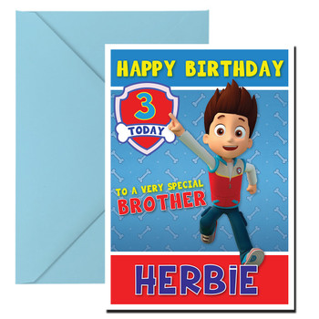 Paw Patrol Ryder Birthday Card