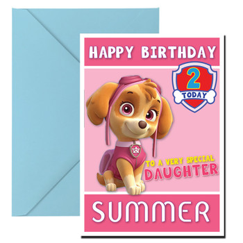 Paw Patrol Skye Birthday Card