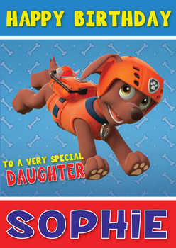 Paw Patrol Zuma Birthday Card