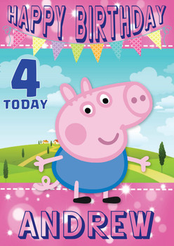Peppa Pig 5 Birthday Card Peppa Pig 5 Birthday Card