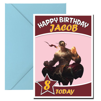God Fist Lee Sin Render Personalized Birthday Card