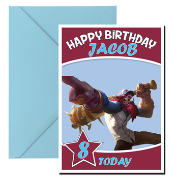 Lil Slugger Trundle Render Personalized Birthday Card