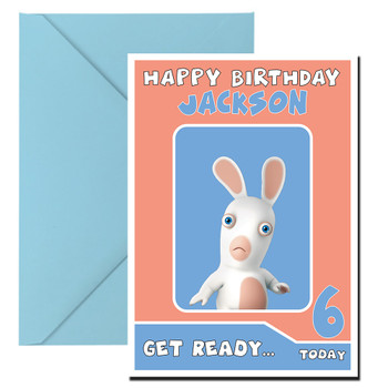 Rabbids 2 Personalized Birthday Card
