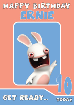 Rabbids 3 Personalized Birthday Card