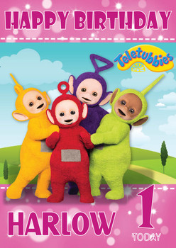 Teletubbies 1 Kidshows Birthday Card Teletubbies 1 Kidshows Birthday Card