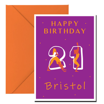 21st Yoga Birthday Card