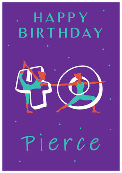 40th Yoga Birthday Card 40th Yoga Birthday Card
