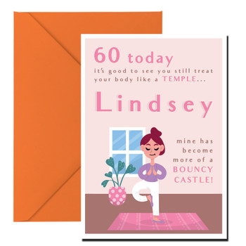 Any Age Yoga Birthday Card