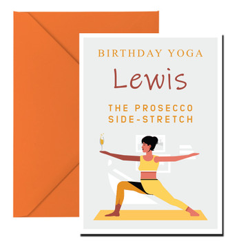 The Prosecco Stretch Yoga Birthday Card
